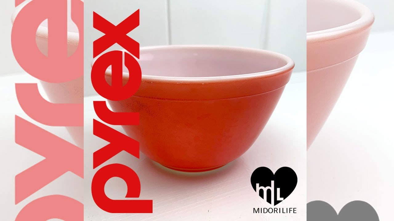 PYREX 401 The Primary Colors Bowl Set Opal Ware Primary Red 1 1/2 Pint