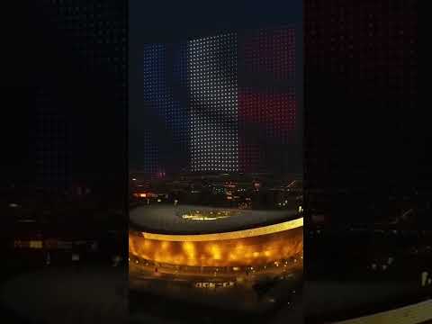 Шоу дронов в Катаре над стадионом в честь победителей ЧМ-2022. 🤩