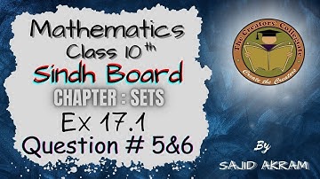 Mathematics class 10th Sindh board Exercise 17.1 Question # 5 & 6