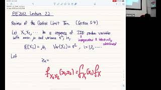 EE2012A - Lecture 22 (Review of Central Limit Theorem)