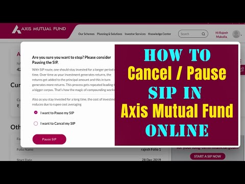How to Cancel / Pause SIP in Axis Mutual Fund Online