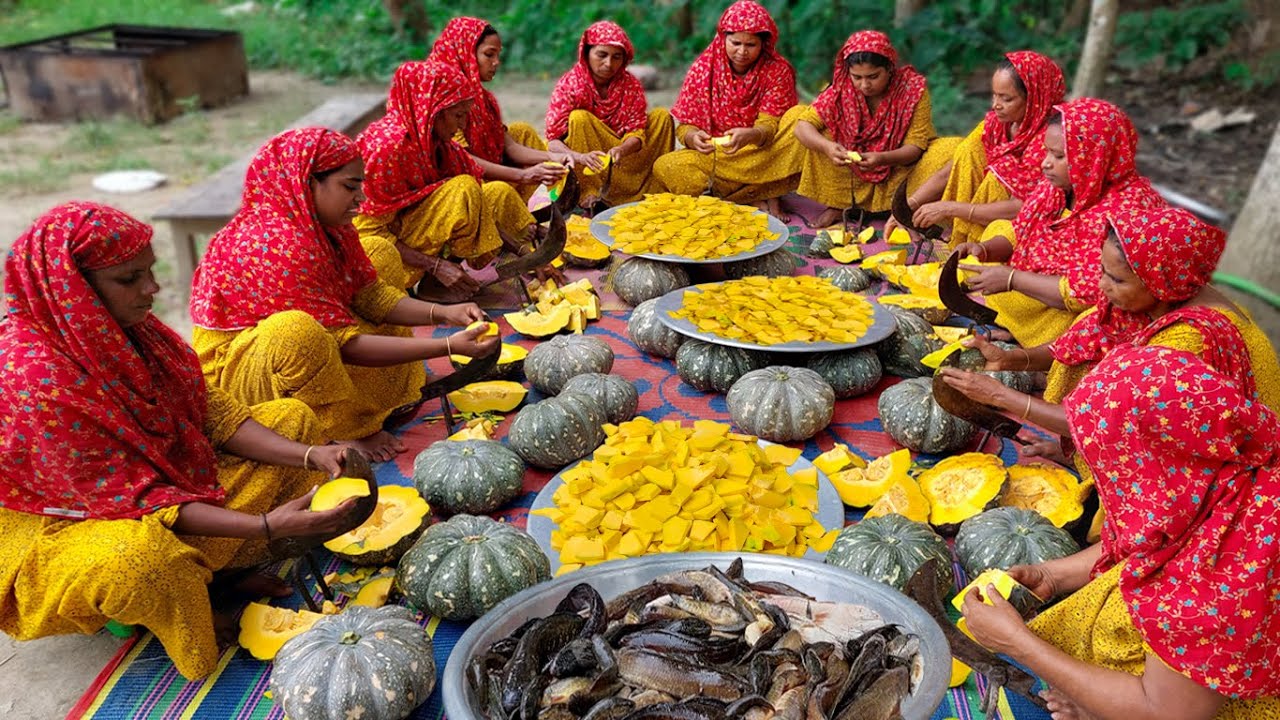 Snakehead Fish & Sweet Pumpkin Mashed Curry - Kumra Ghonto - Best Traditional Village Food