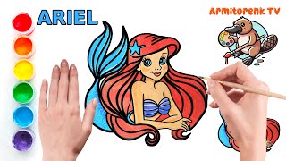 How To Draw Ariel The Little Mermaid Easy Drawing For Kids
