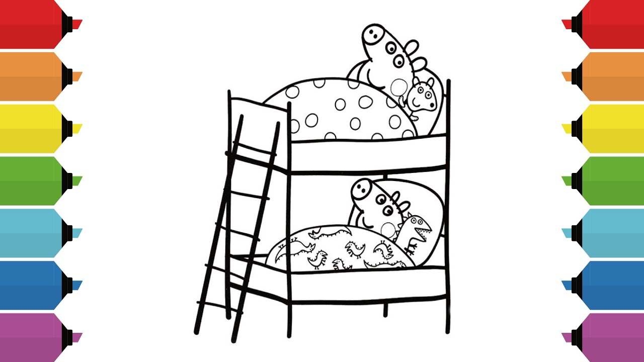 coloring-peppa-pig-george-bedtime-coloring-page-youtube