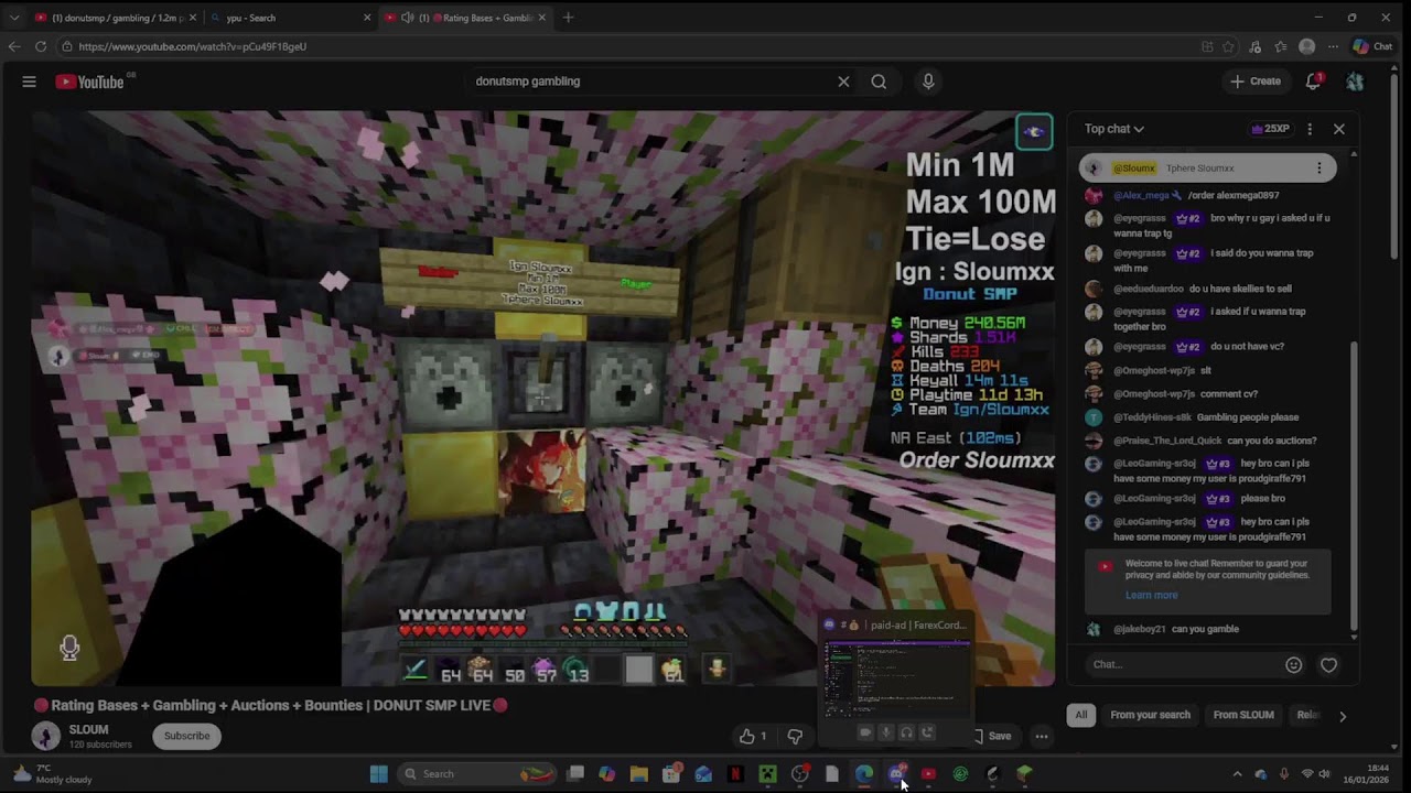 donutsmp / gambling / 1.2m per base