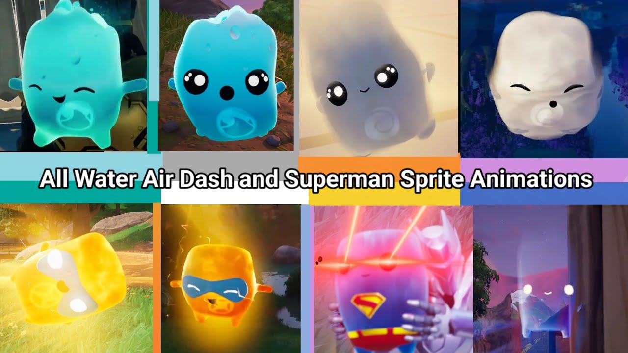 All Water, Air, Dash, and Superman Sprite Animations in Fortnite - YouTube