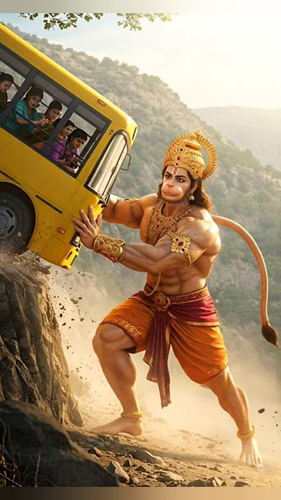 हनुमान जी ने बच्चों की बस को बचाया | Hanuman Ji Saves School Bus Emotional Short #hanumanji #ytshor