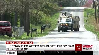 Lineman dies after being struck by car in Talladega County