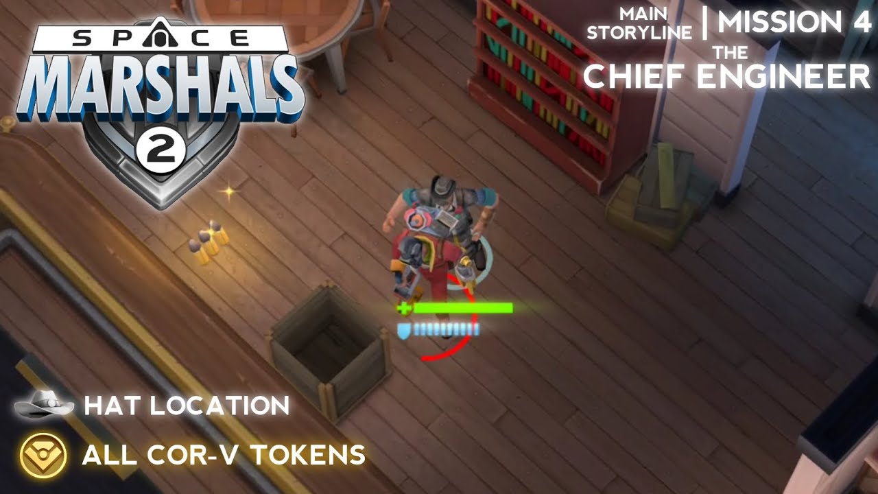 MISSION #4: THE CHIEF ENGINEER - All COR-V Tokens andd Hat Location - Space Marshals 2