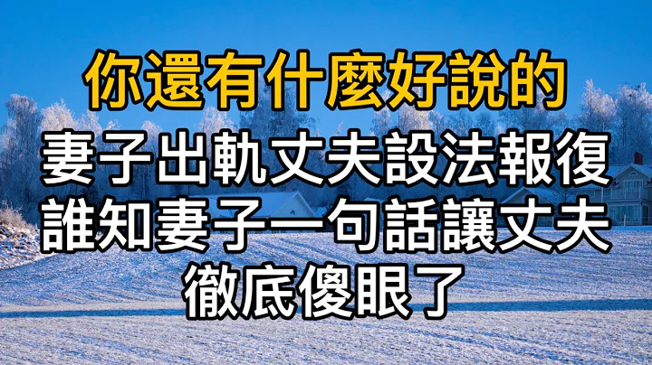 「你還有什麼好說的！」妻子出軌後丈夫想方設法報復，誰知妻子一句話讓丈夫徹底傻眼了。真實故事 ｜都市男女｜情感｜男閨蜜｜妻子出軌｜楓林情感 - 天天要聞