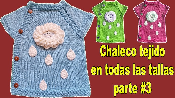 Tejer y Pintar El arte de crear con tus manos.: Chaleco para niña 5 años  a palillo