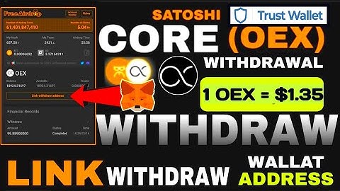 Satoshi OEX Link Wallet Address | OEX Coin Withdrawal | Open Ex Coin Withdrawal In Trust Wallet