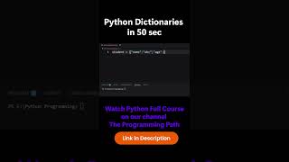 Python Dictionaries in 50 sec 😊