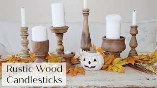 Rustic Wood Candlesticks | Flippin Friday | Thrifted Candlestick Makeover