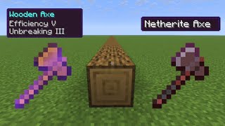 Efficiency V Wooden Axe VS Netherite Axe