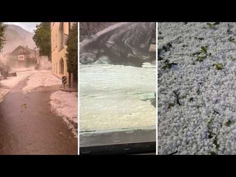 Video Alto Adige, un temporale estivo scarica grandine e fino a 70 centimetri d'acqua: a Bressanone str...