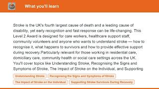 NCFE CACHE Level 2 Award in Stroke Awareness | Course Overview - StaffCPD