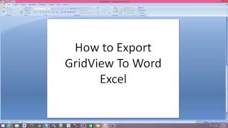 Export GridView To Word or Excel using ASP C# (www.mendublog.blogspot.com)