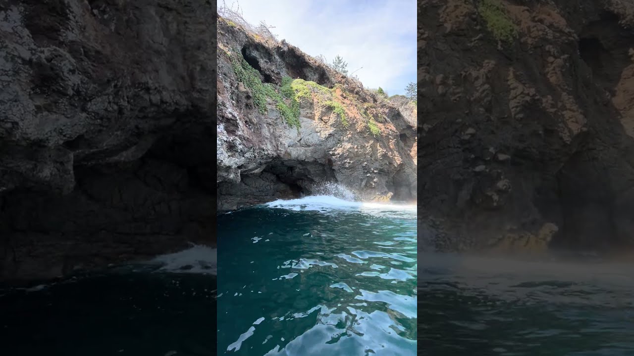 Nature's Jet Engine: The Blow Hole! #ourladydefiant #blowhole #sailboat #boat #santacruzisland