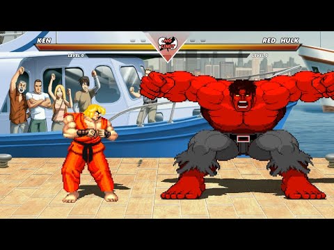 Ken vs Red Hulk - High Awesome Level Fight - YouTube