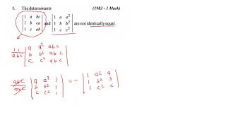 IIT JEE 1983 determinant question