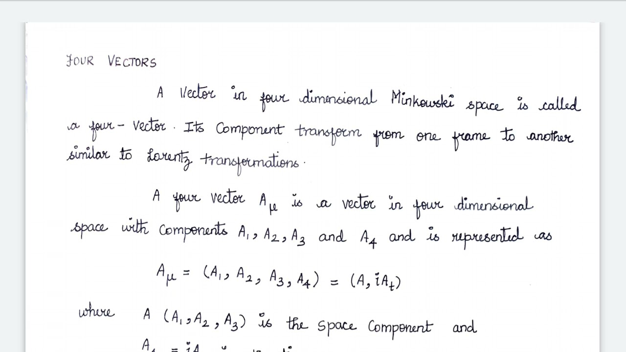 Introduction to Four vectors# Relativity # Classical MECHANICS#