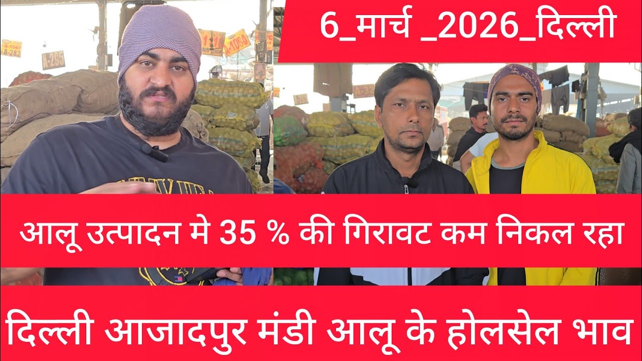 6 March 2026 दिल्ली 🥔आलू के भाव Azadpur Delhi mandi today #PotatoMarket #delhipotatomarket 