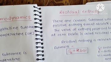 Third law of thermodhyamaic #Residual Entropy