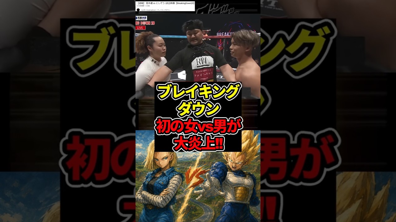 ブレイキングダウン初の女vs男が酷すぎて大炎上!!#ドラゴンボール #shorts #ブレイキングダウン