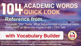 104 Academic Words Quick Look Ref from \\