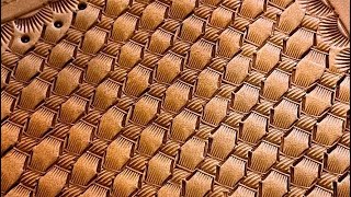 Let’s Make A Leather Wallet! Part 3: Using a basket weave stamp on our wallet.
