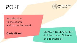 Introduction to the course and to the first week (Carlo Ghezzi)