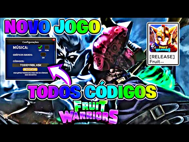 SAIU! TODOS OS NOVOS CODIGOS *TOKEN GRATIS* no FRUIT WARRIORS (fruit  warriors codes) ROBLOX! 