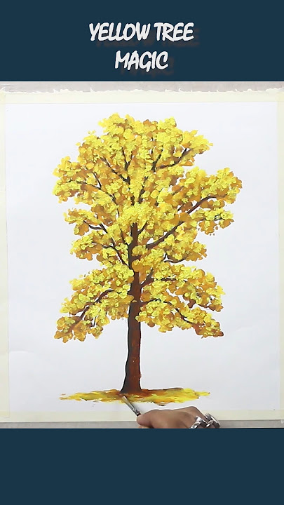Simple Yellow Tree Painting | Acrylic Art for Beginners #acrylicpainting #art #beginnerarttips