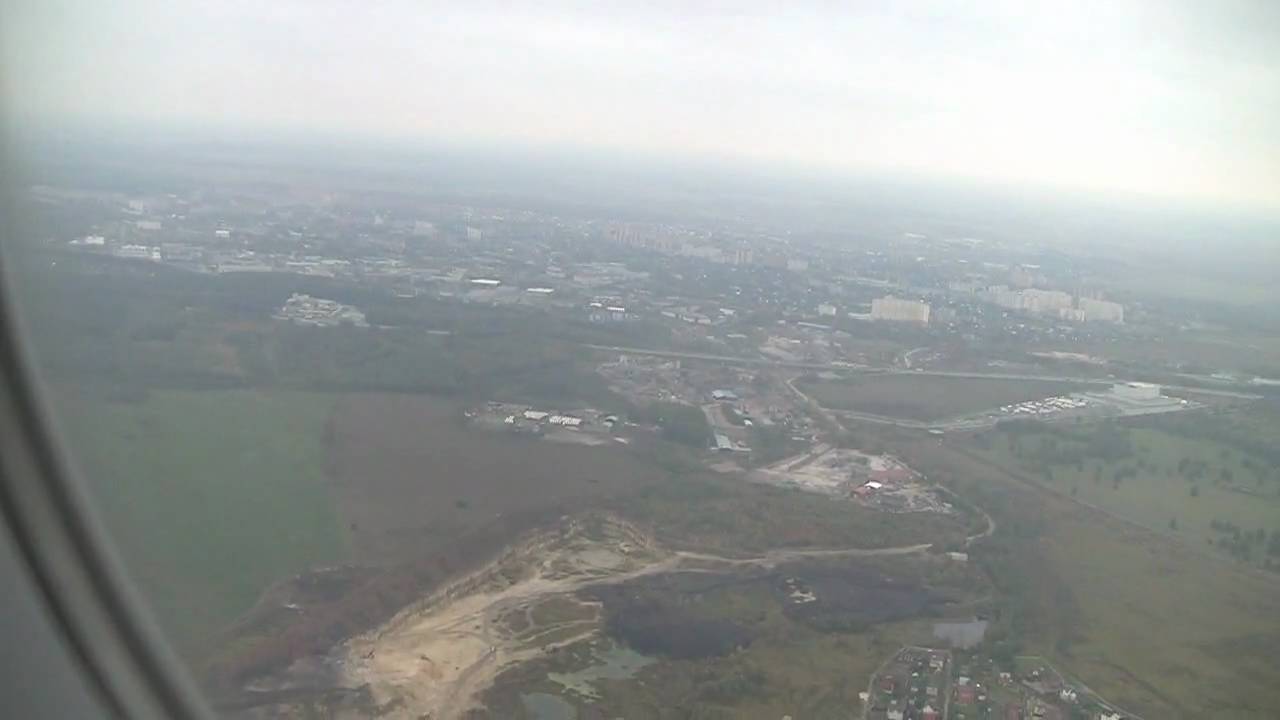 Заход и посадка, Москва, аэропорт Домодедово - YouTube
