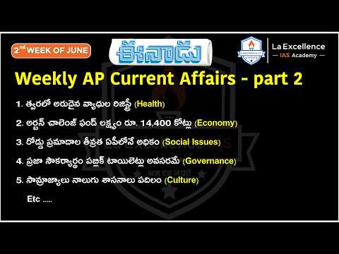 Eenadu News Analysis (AP Weekly CA June 2nd Week Part 2)#appsc #tgpsc Best IAS coaching in Hyderabad
