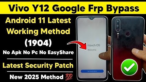 Vivo Y12 Frp Bypass Android 11 | Vivo 1904 Google Frp Bypass Easy Method | No Apk No other Phone 