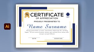 Professional Certificate Design Tutorials I Adobe Illustrator CC 2023