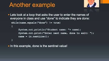 IST297D Sentinel values for controlling loops in Java
