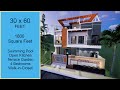 30X60 feet, 1800 sqft House Design with Swimming Pool and luxury interiors | 9X18 Meter House Design