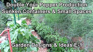 Growing Pepper Plants in a Sunken Container Garden - Double Your Yield : Garden Designs & Ideas E-1