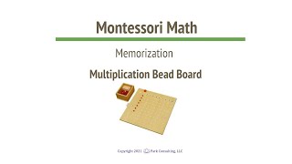 Montessori Math 08-11 Multiplication Bead Board - A