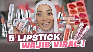 MAU AWET DAN TAHAN LAMA?? COBAIN 5 LIPTICKS VIRAL 2025 INI!!!