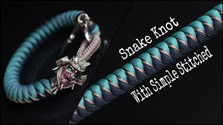 [ONI BUSHI] HOW TO MAKE SNAKE KNOT PARACORD BRACELET WITH SIMPLE STITCHED, PARACORD TUTORIAL.