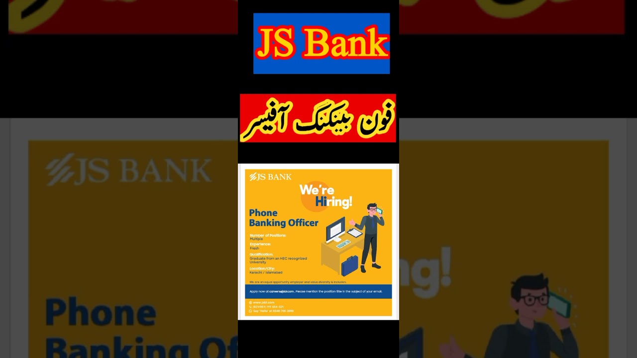 JS Bank Jobs 2023 | Phone Banking Officer JS Bank | JS Bank Latest Jobs today 