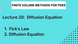 Lec 20: Diffusion Equation