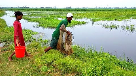 Best cast net fishing video - The most catch fishing with beautiful natural - Catching fish by net