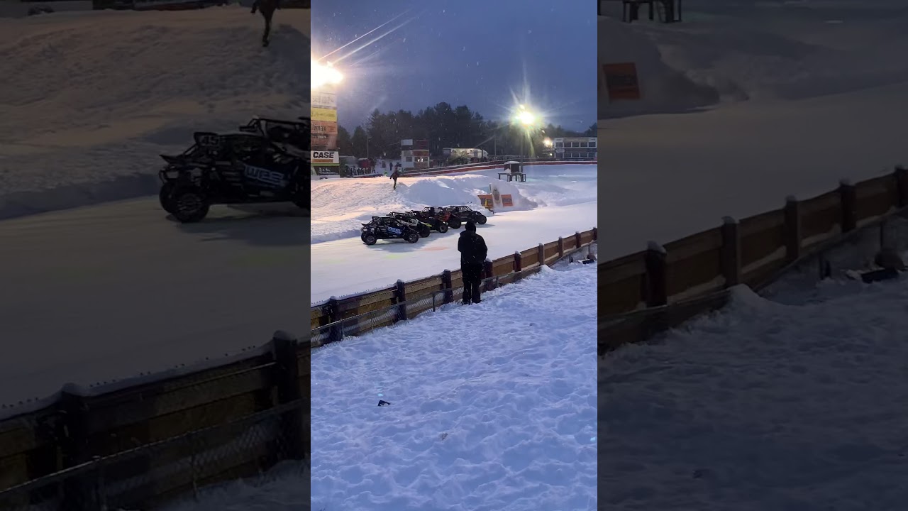 Side by Side Racing On Ice at WCDC Eagle River Wi