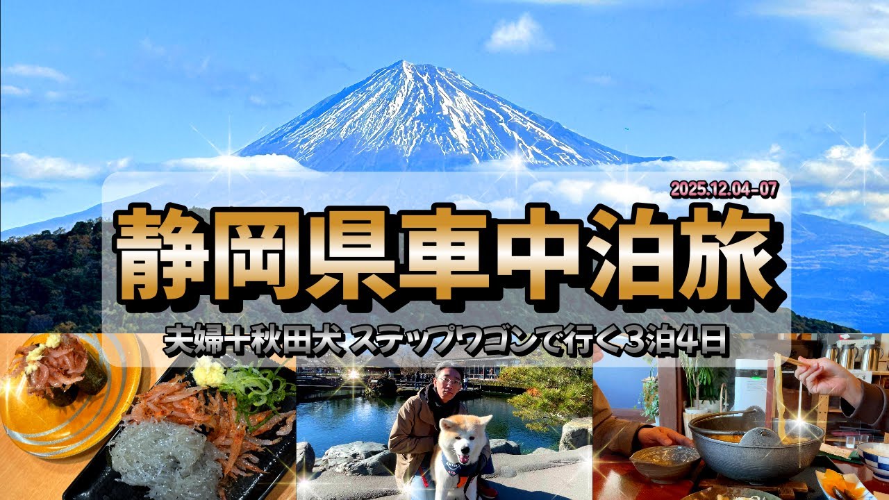 夫婦+秋田犬 ステップワゴンで行く 3泊4日 静岡県車中泊旅 2025.12.04-07