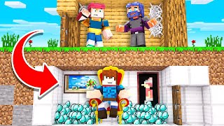 Building A SECRET MANSION Under My FRIEND'S HOUSE In Minecraft!